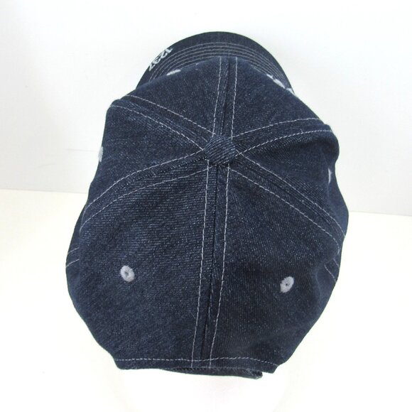 Vienna 1237 Embroidered Logo Men's Blue Jean Look Adjustable Strap Back Cap Hat - Picture 6 of 10
